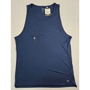 DSG Mens Run Tank University Navy Blue Reflective Moisture Wicking Size M NWT